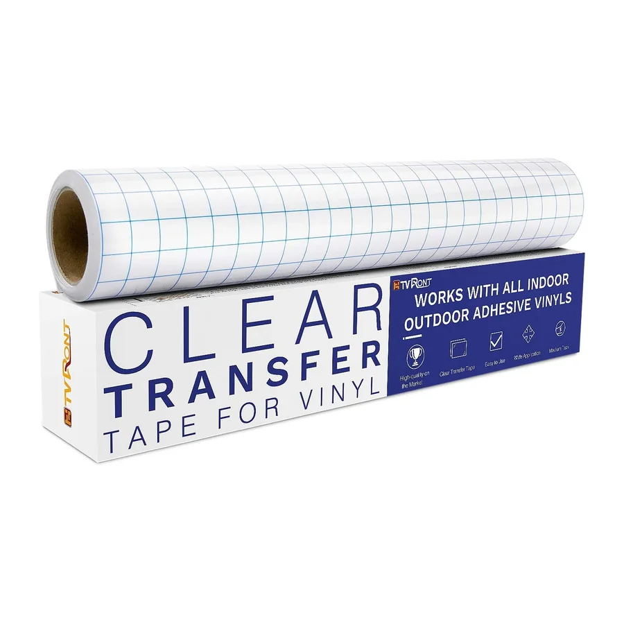 Transfer-Klebeband für Vinyl, 30,5 x 457 cm, blaues Gitter-Vinyl-Transfer-Klebeband für