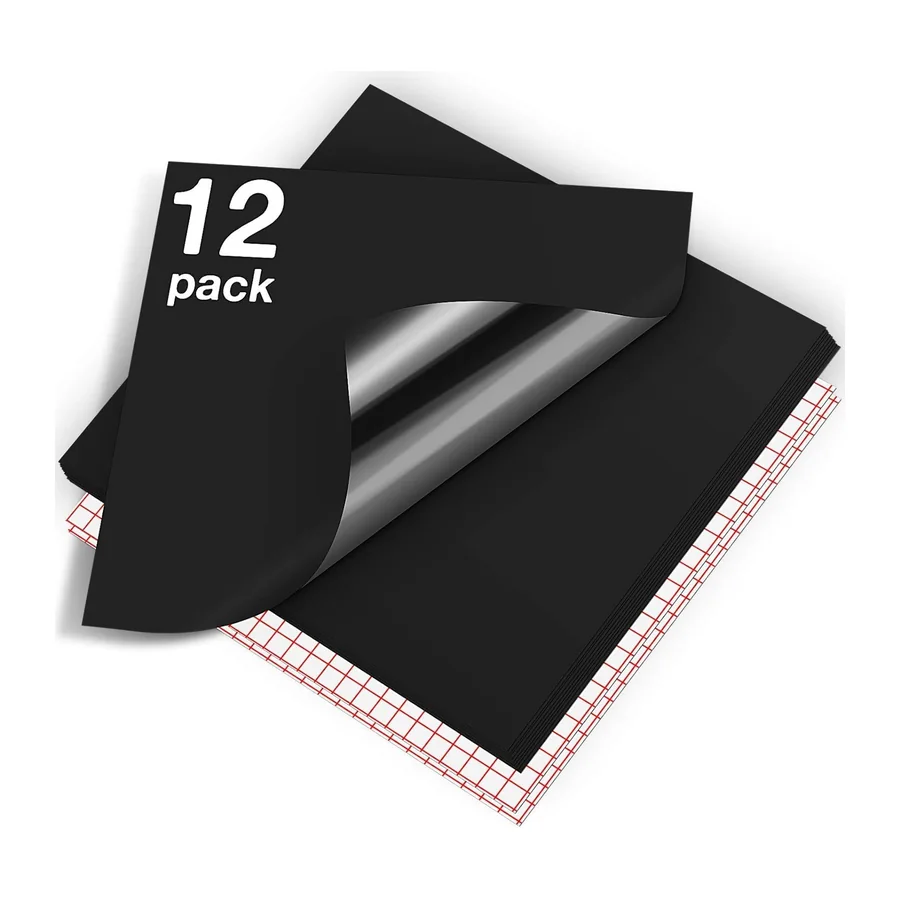 Selbstklebendes Vinyl, 12 Stück, matt, permanent, Vinyl, 10 schwarze Vinylbögen, 30,5 x – Matt · 12 Stück