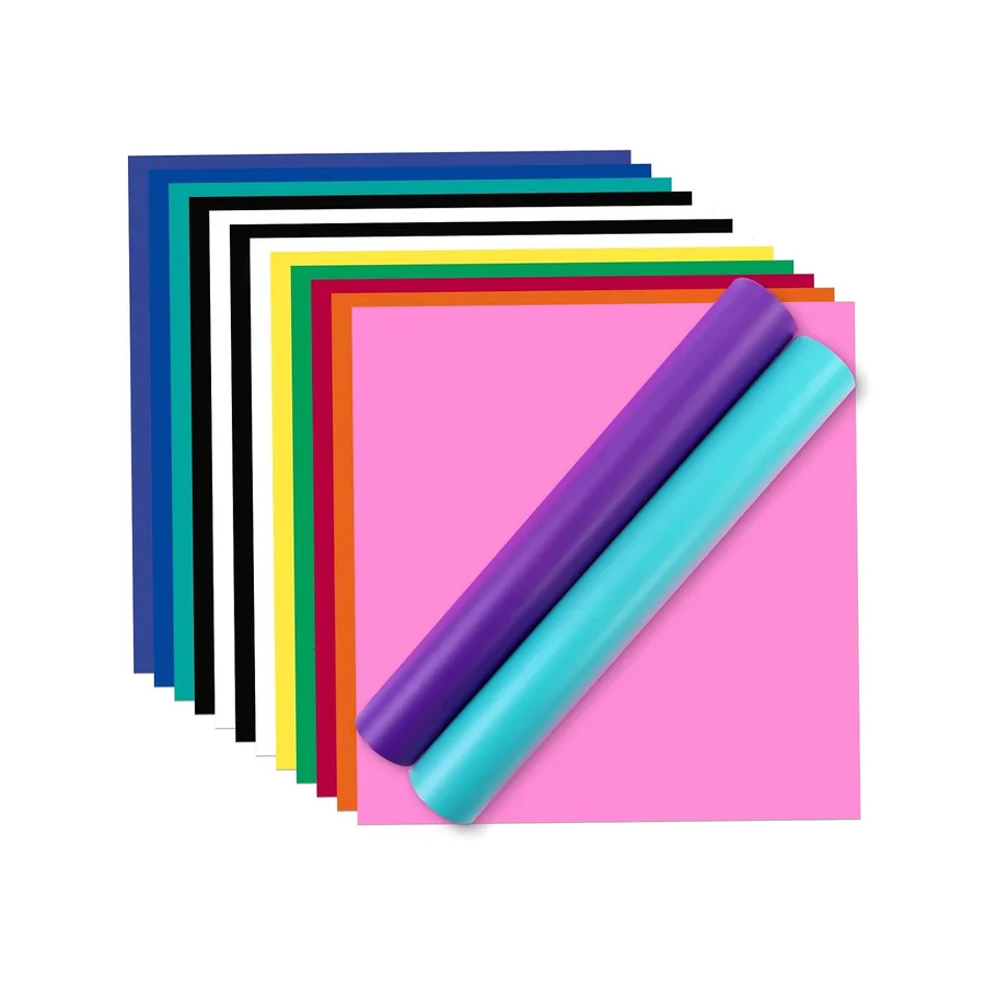 Vinylfolie Plotter Selbstklebend, 30.5 x 30.5cm Permanentem Klebefolien, 14 Farbe