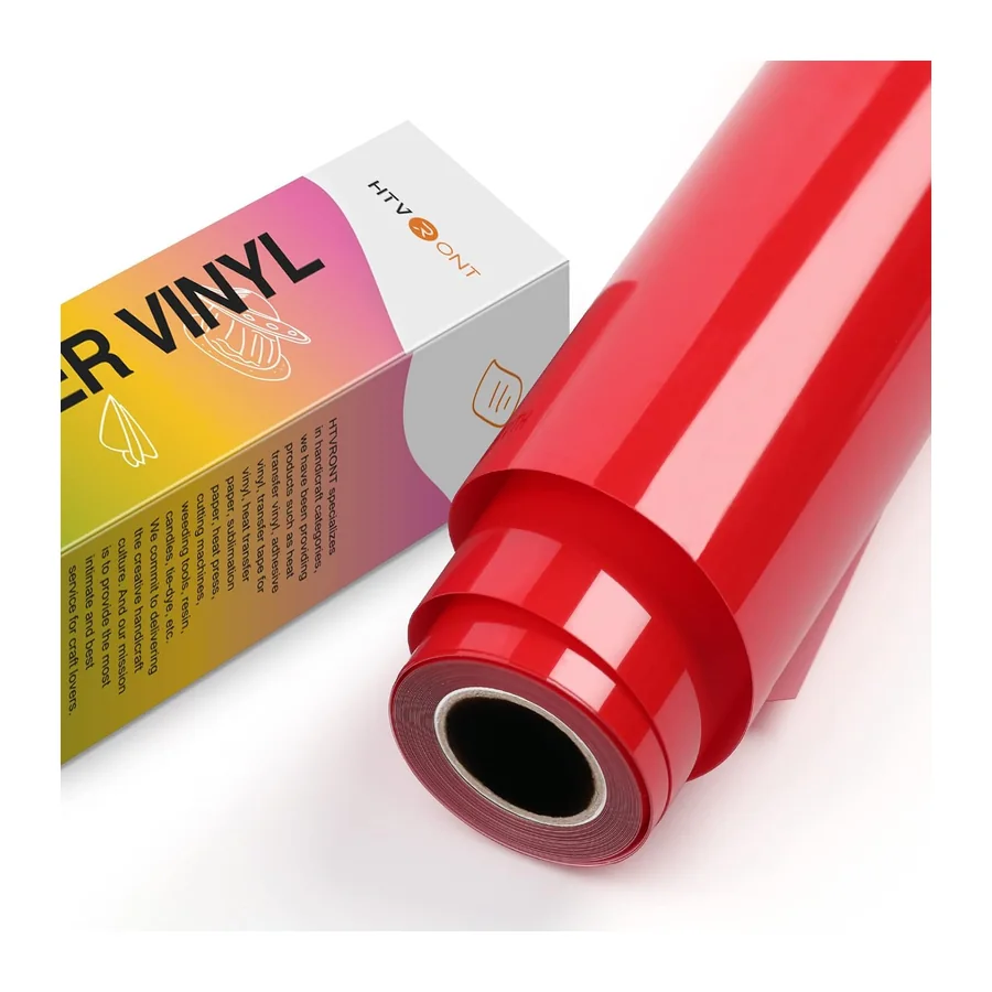 Wärmetransfer-Vinyl – 30,5 cm x 3 m PU-HTV-Rolle, leicht zu schneiden und zu jäten für – rot