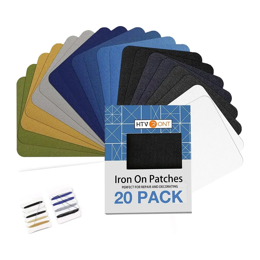Bügelflicken 20 Stück Flicken zum Aufbügeln, Größe 9,4 cm x 12,4 cm, Einfach zu Verwenden – Klassische Farben