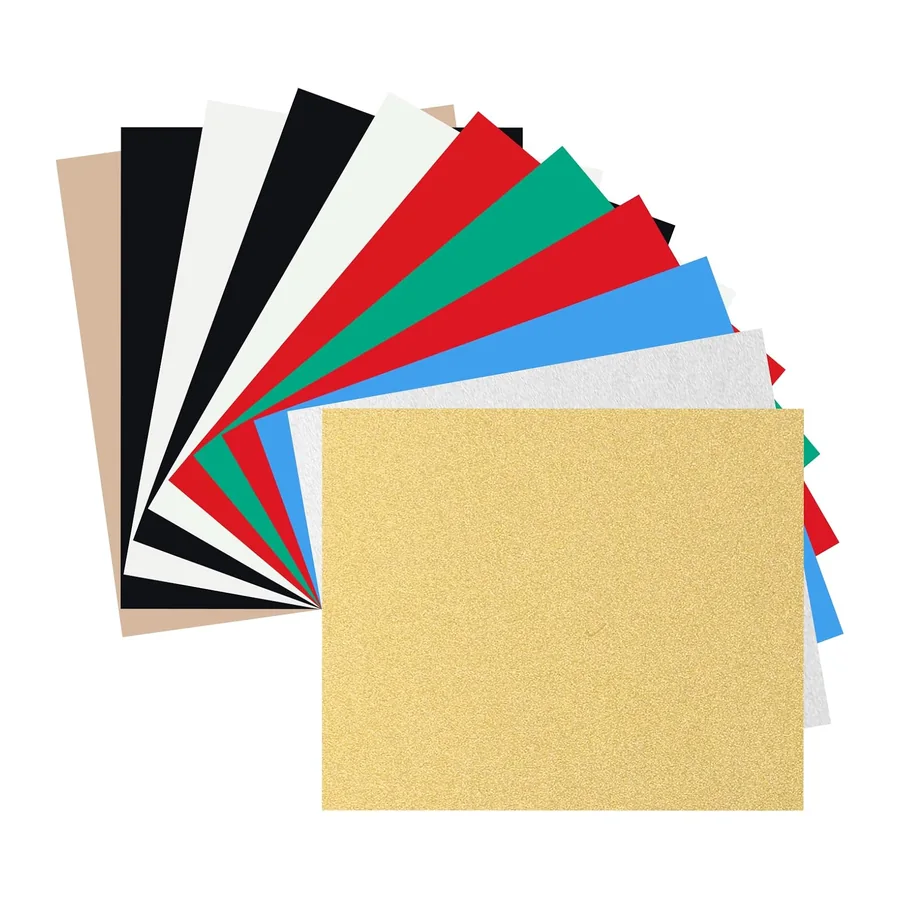 Wärmetransfer-Vinyl, zum Aufbügeln, 30,5 x 25,4 cm, verschiedene Farben, HTV-Vinyl, – 10 Stück