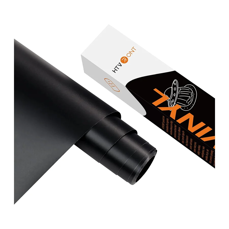 Selbstklebende Vinylfolie Plotter - 30.5cm x 244cm Permanente Plotterfolie Rollen – Mattschwarz