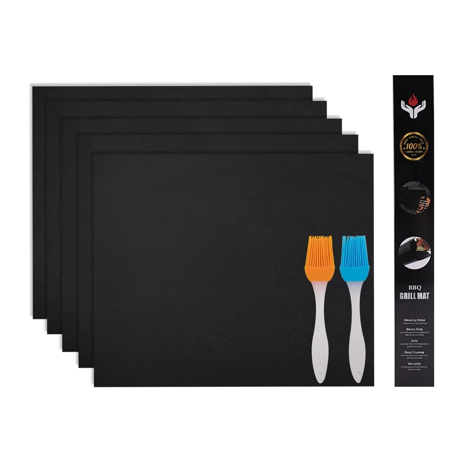 Grillmatte für Gasgrill -Antihaft 5er Set Grillplatte 13*15.75in und 2 – 33*45CM