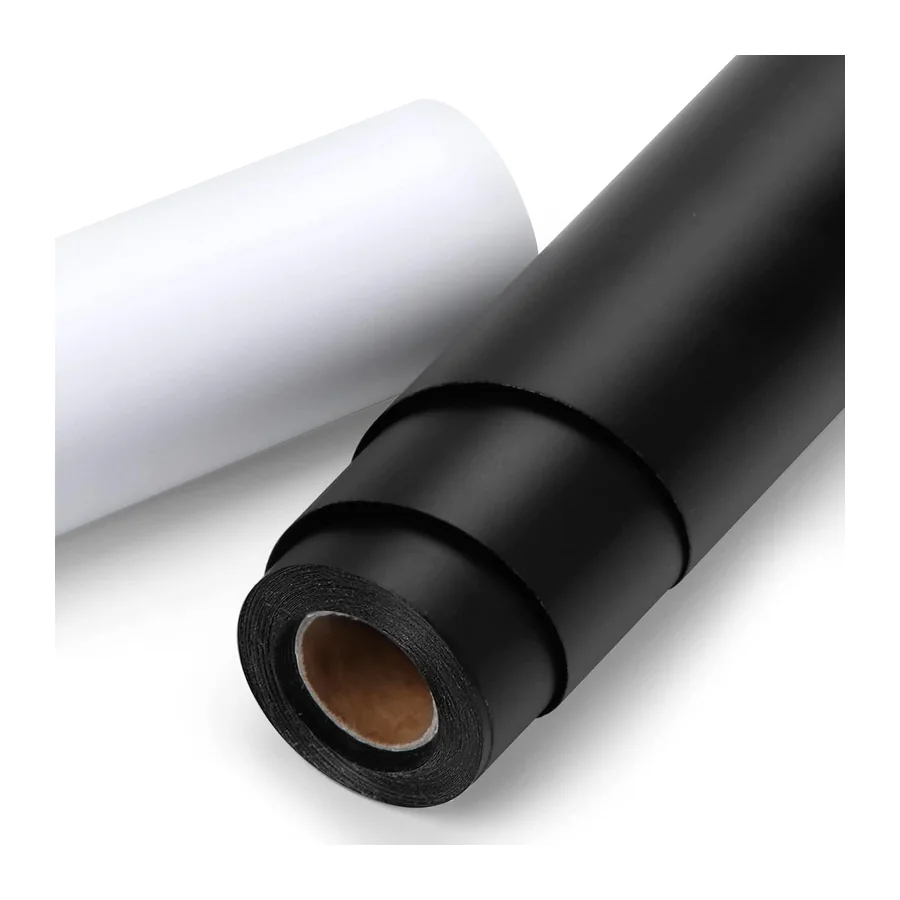30.5cm x 427cm Vinylfolie Plotterfolie, 2 Rollen Matt Schwarz und Weiß Plotterfolie Vinyl – Schwarz · 30.5cm x 427cm · 2 Rollen