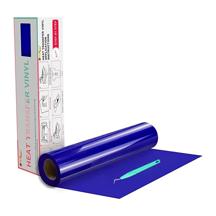 HTV Vinyl-Rollen, blaues Wärmetransfer-Vinyl – 30,5 cm x 6,1 m, blaues HTV-Vinyl für – 30,5 cm x 6,1 m