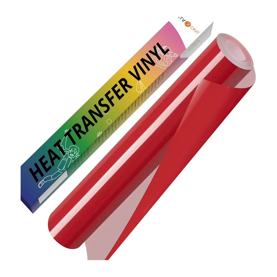 Plotterfolie Textil Rot - 30.5cm × 152.4cm Flexfolie Plotter Textil, Textilfolie Plotter – Rot