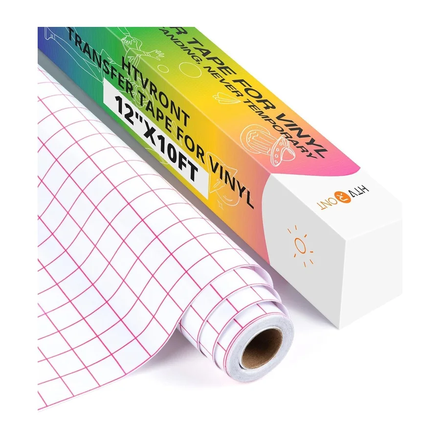 Transferband für Vinyl, 30,5 x 305 cm, mit rotem Ausrichtungsraster für selbstklebendes – Standardausführung