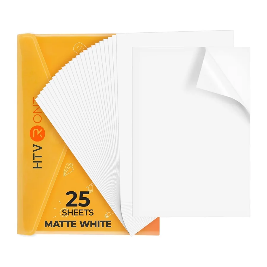 bedruckbares Vinyl für Tintenstrahldrucker & Laserdrucker – 20 Blatt mattweißes – 215.9 mm × 279.4 mm · 20 Blatt